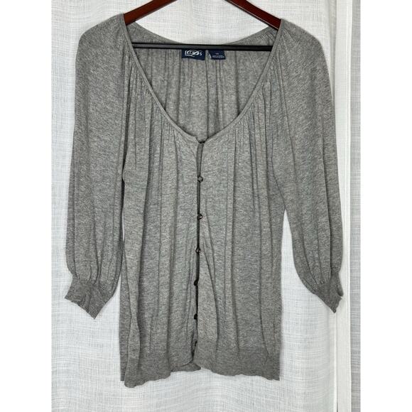 PRESS GRAY COTTON MODAL BLEND CARDIGAN SWEATER SIZE LARGE CANADA - Picture 1 of 6